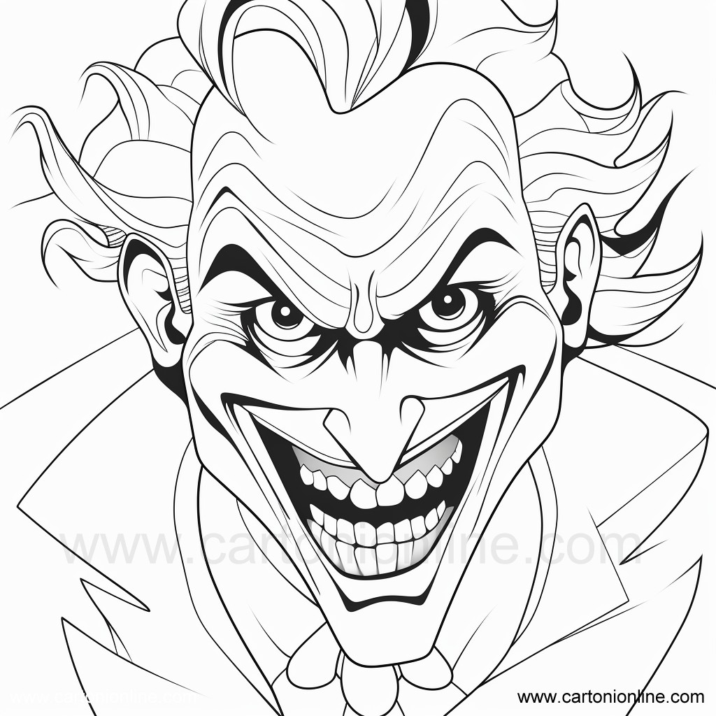 Dibujo 09 de Joker para imprimir y colorear