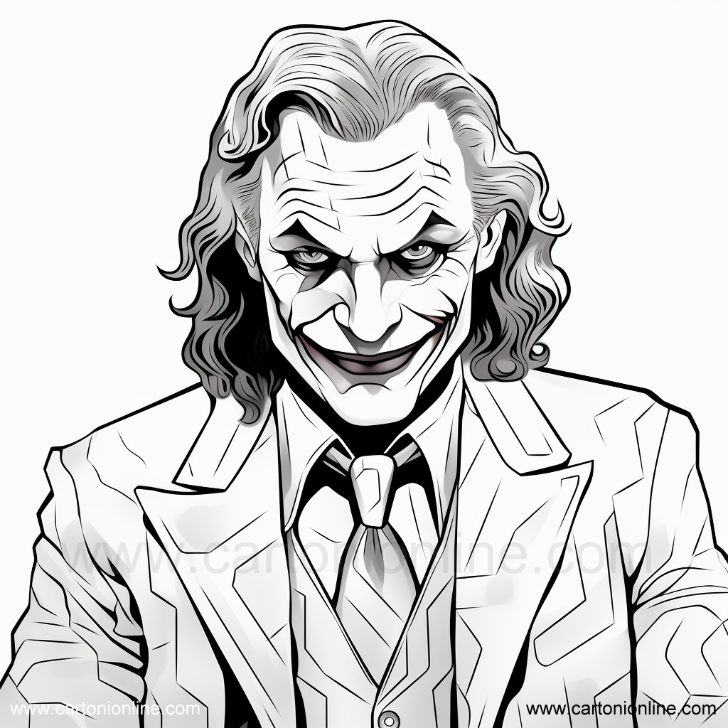 Dibujo 21 de Joker para imprimir y colorear