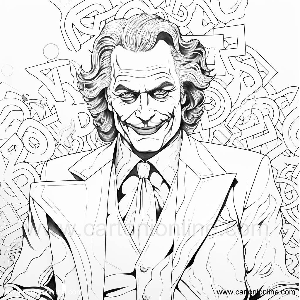 Dibujo 43 de Joker para imprimir y colorear