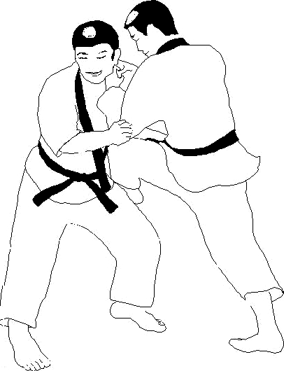 Judo dibujo 8 para imprimir y colorear