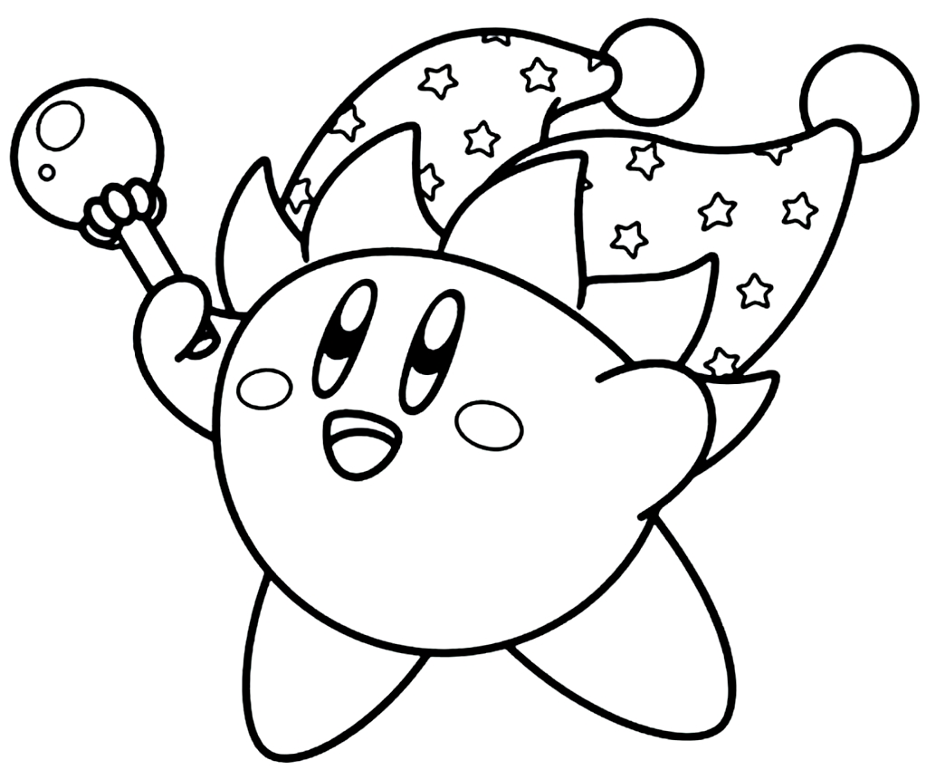 Desenho 01 de Kirby para imprimir e colorir