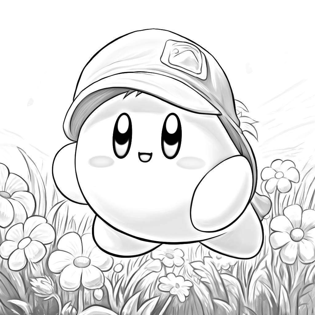 Desenho 20 de Kirby para imprimir e colorir