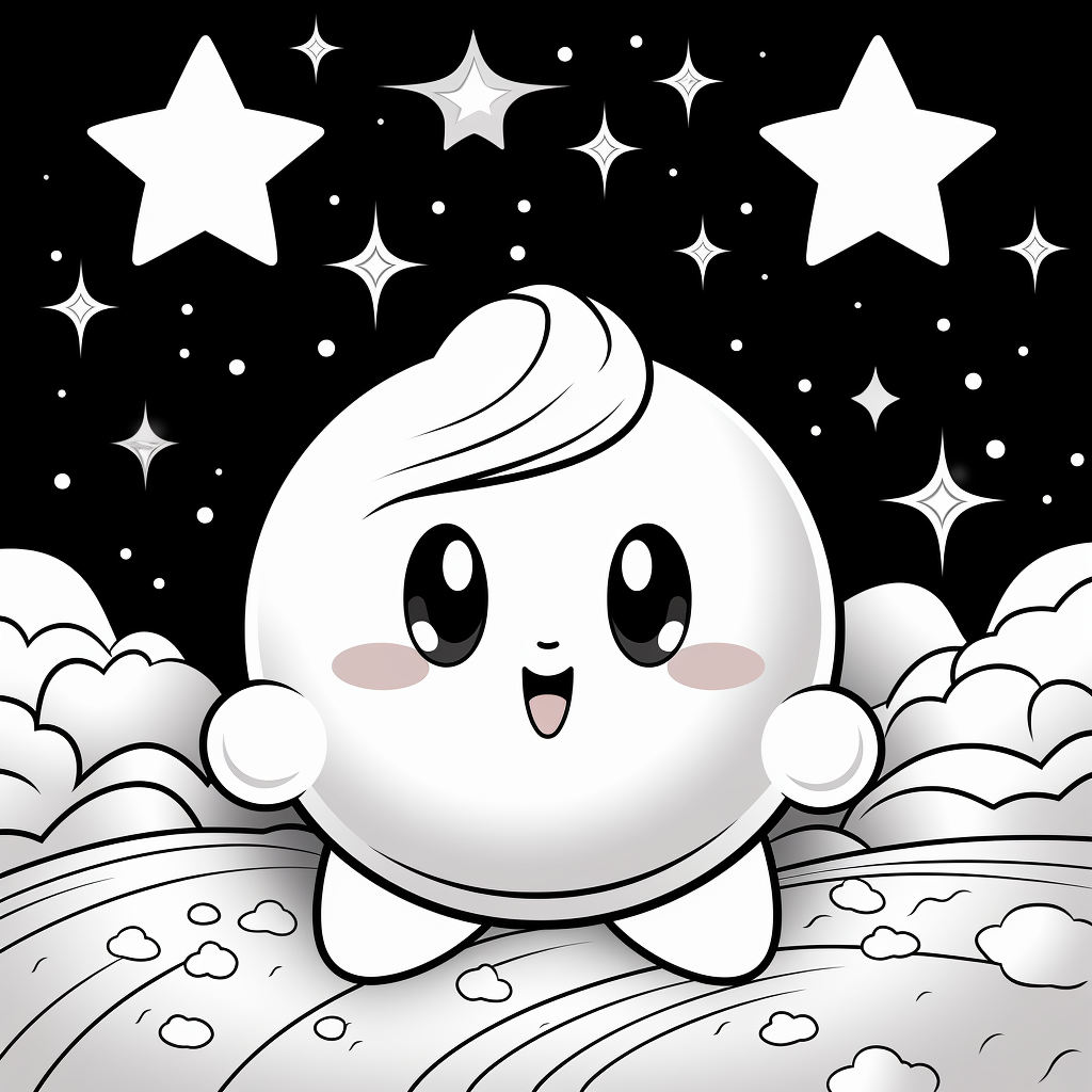 Desenho 24 de Kirby para imprimir e colorir