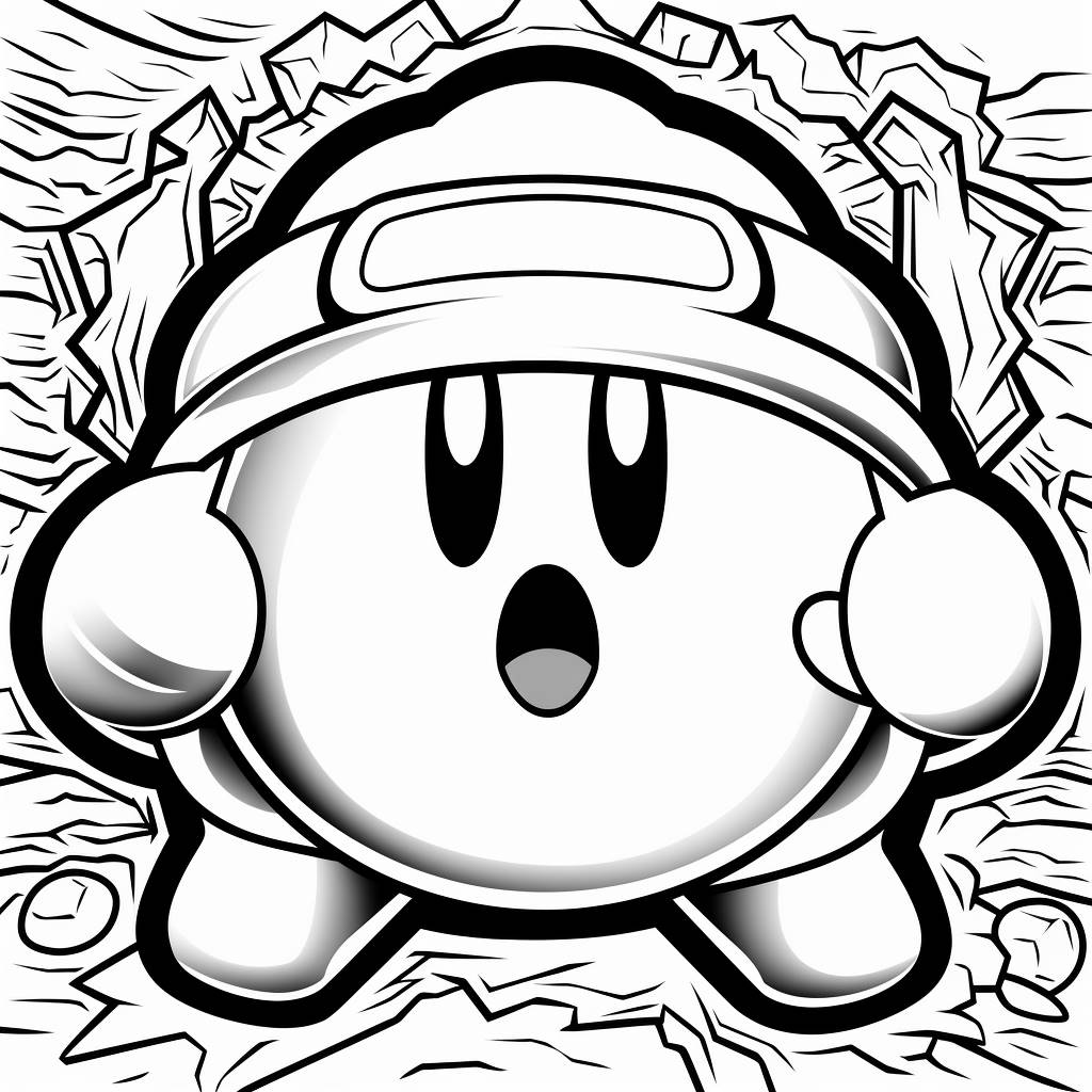 Desenho 28 de Kirby para imprimir e colorir