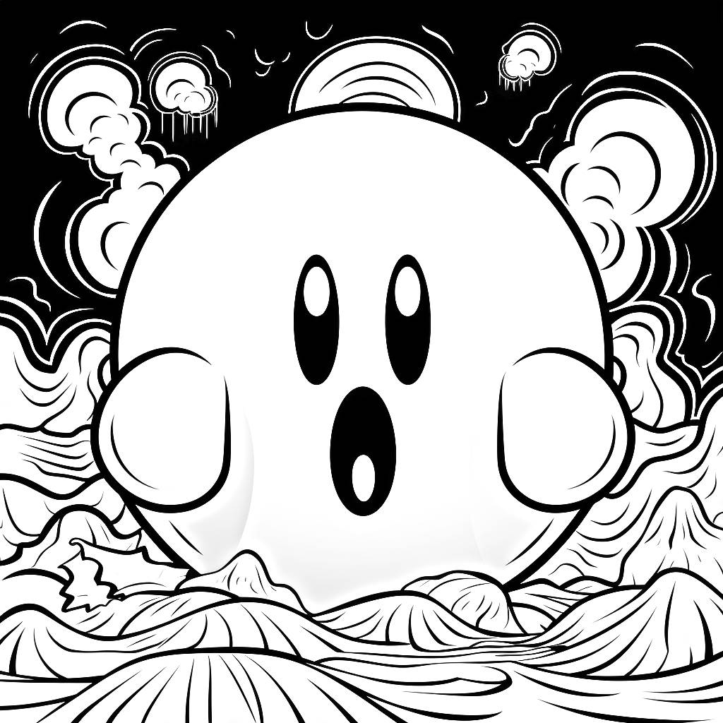 Desenho 30 de Kirby para imprimir e colorir