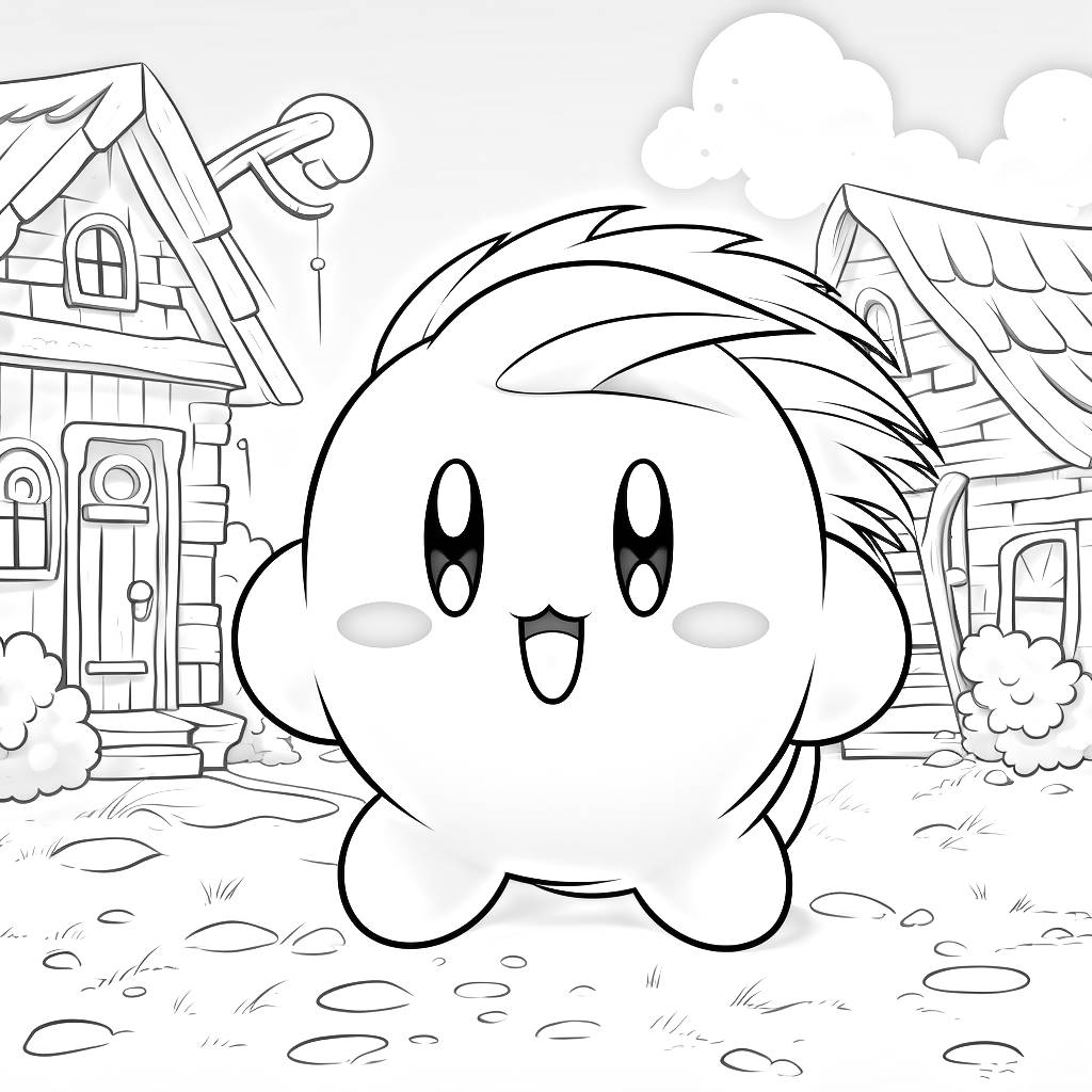 Desenho 34 de Kirby para imprimir e colorir