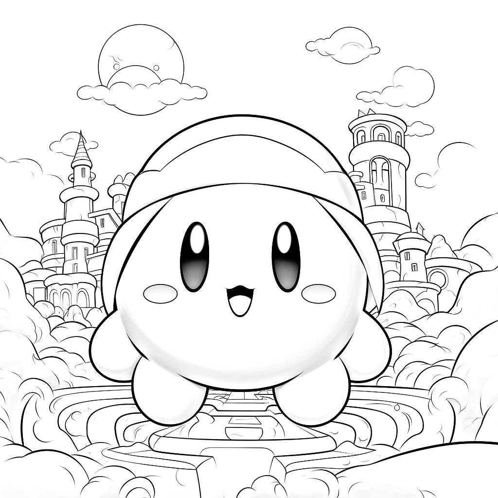 Desenho 36 de Kirby para imprimir e colorir