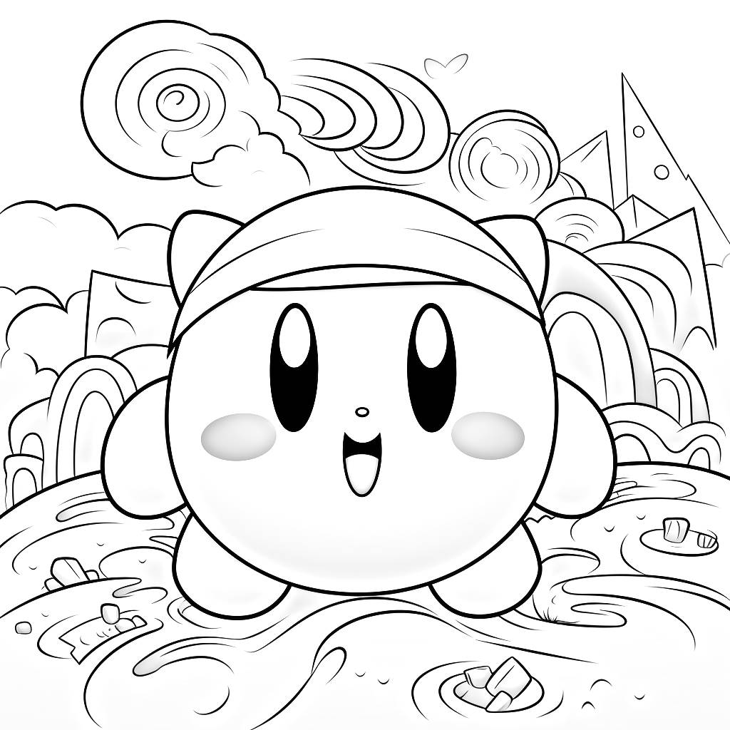 Desenho 37 de Kirby para imprimir e colorir