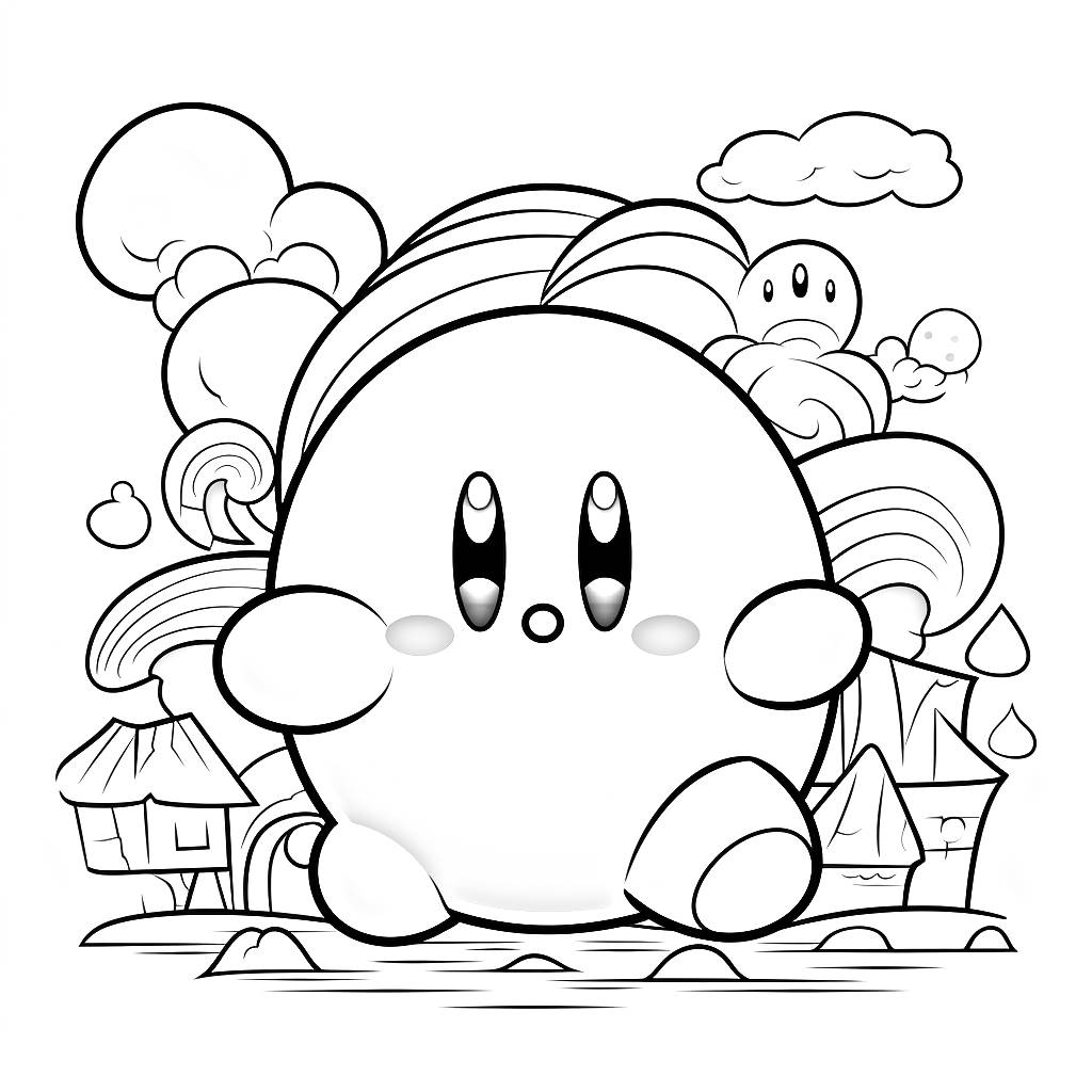 Kirby 38  coloring page to print and coloring