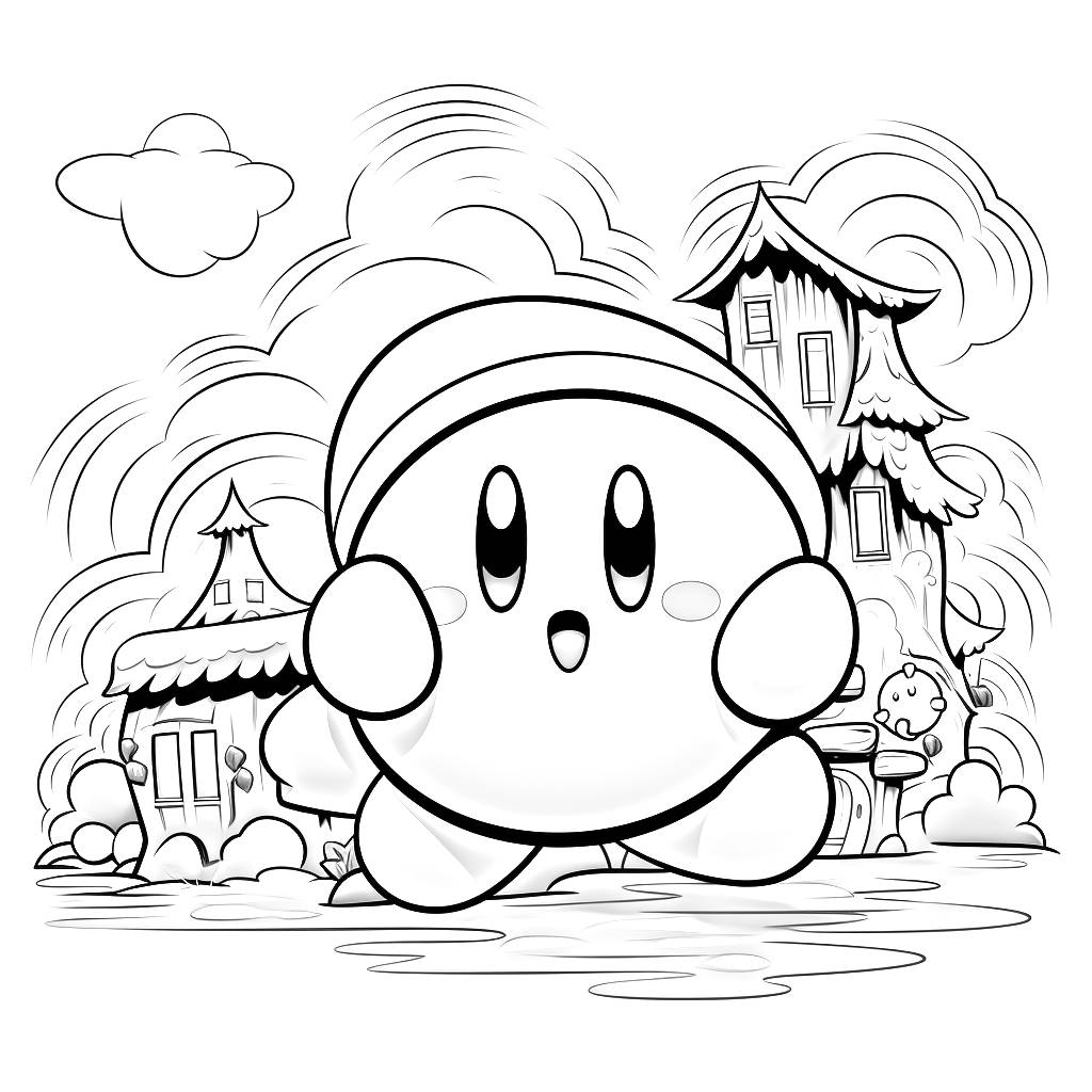 Desenho 40 de Kirby para imprimir e colorir