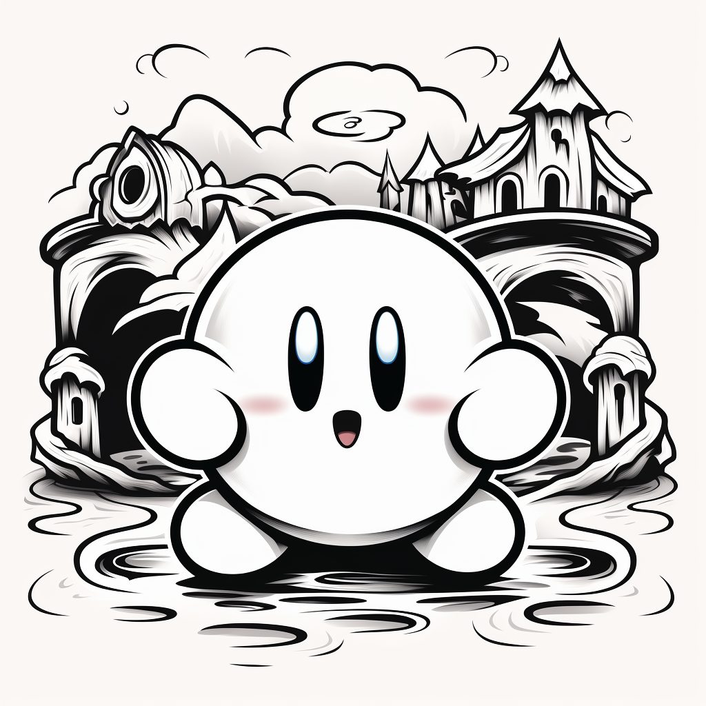 Desenho 41 de Kirby para imprimir e colorir