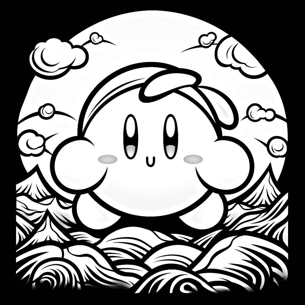 Desenho 43 de Kirby para imprimir e colorir