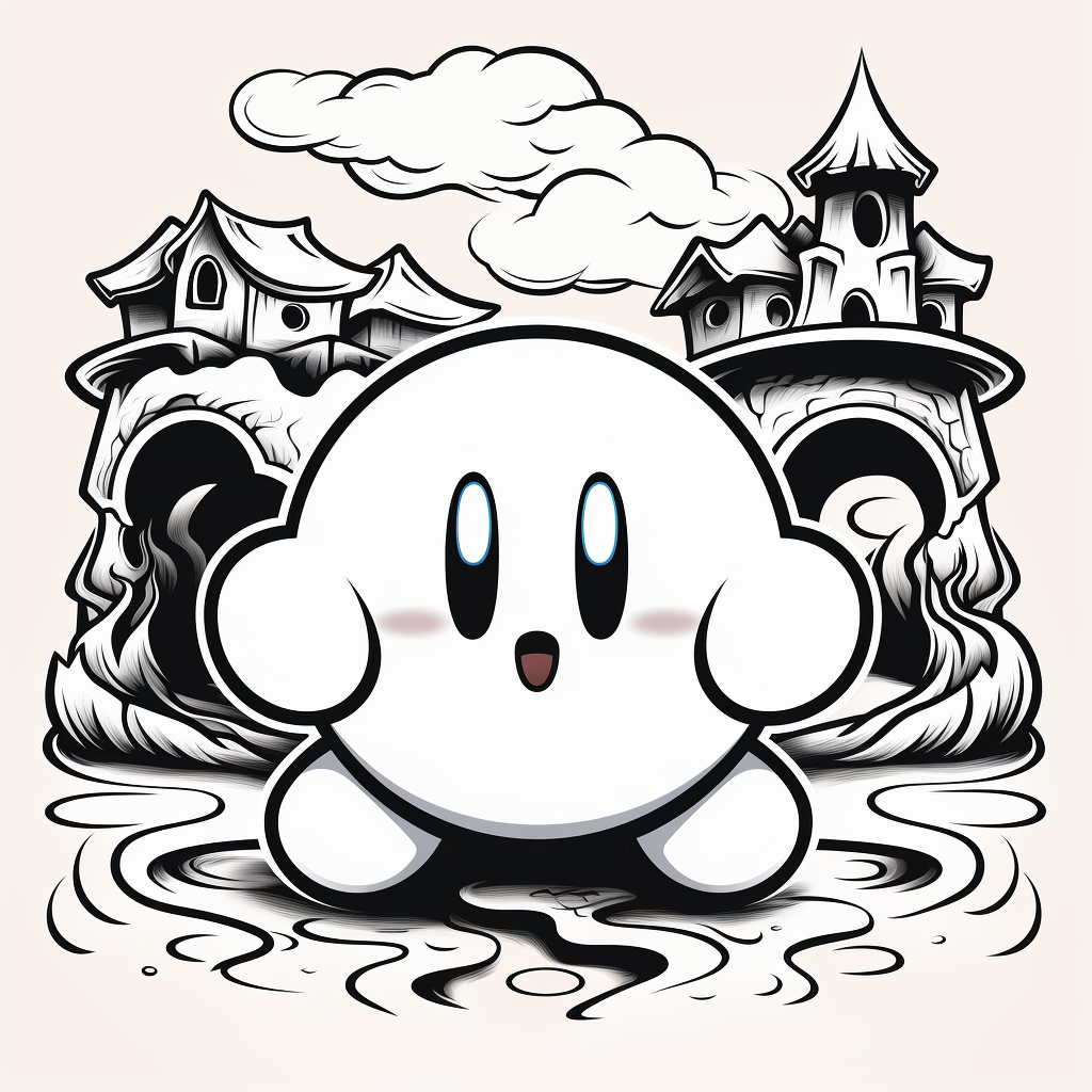 Desenho 44 de Kirby para imprimir e colorir