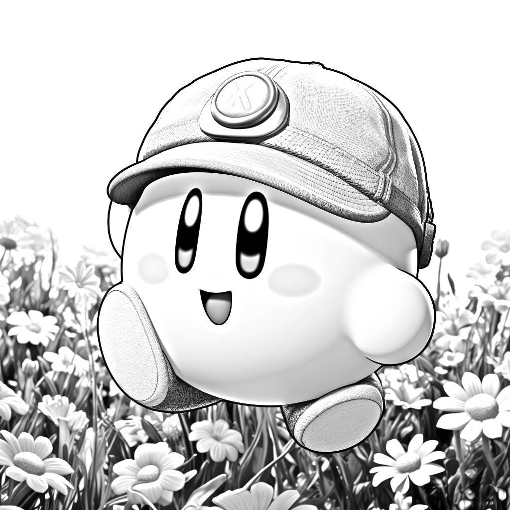 Desenho 50 de Kirby para imprimir e colorir