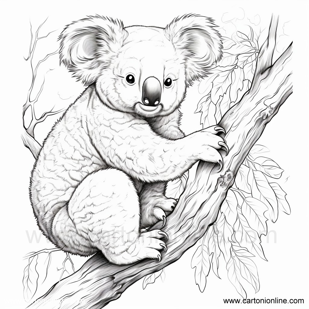 Desenho 05 de Koala para imprimir e colorir