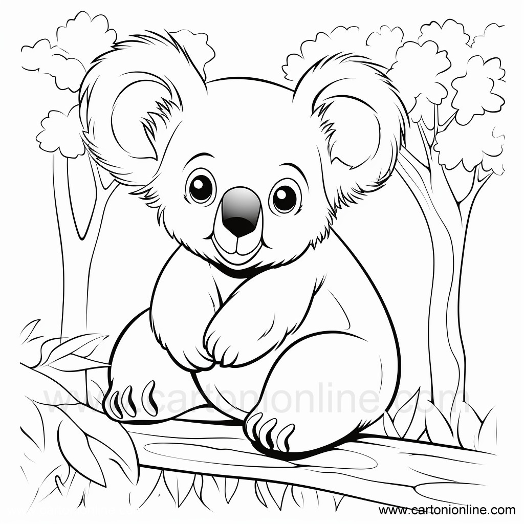 Dibujo 13 de Koala para imprimir y colorear