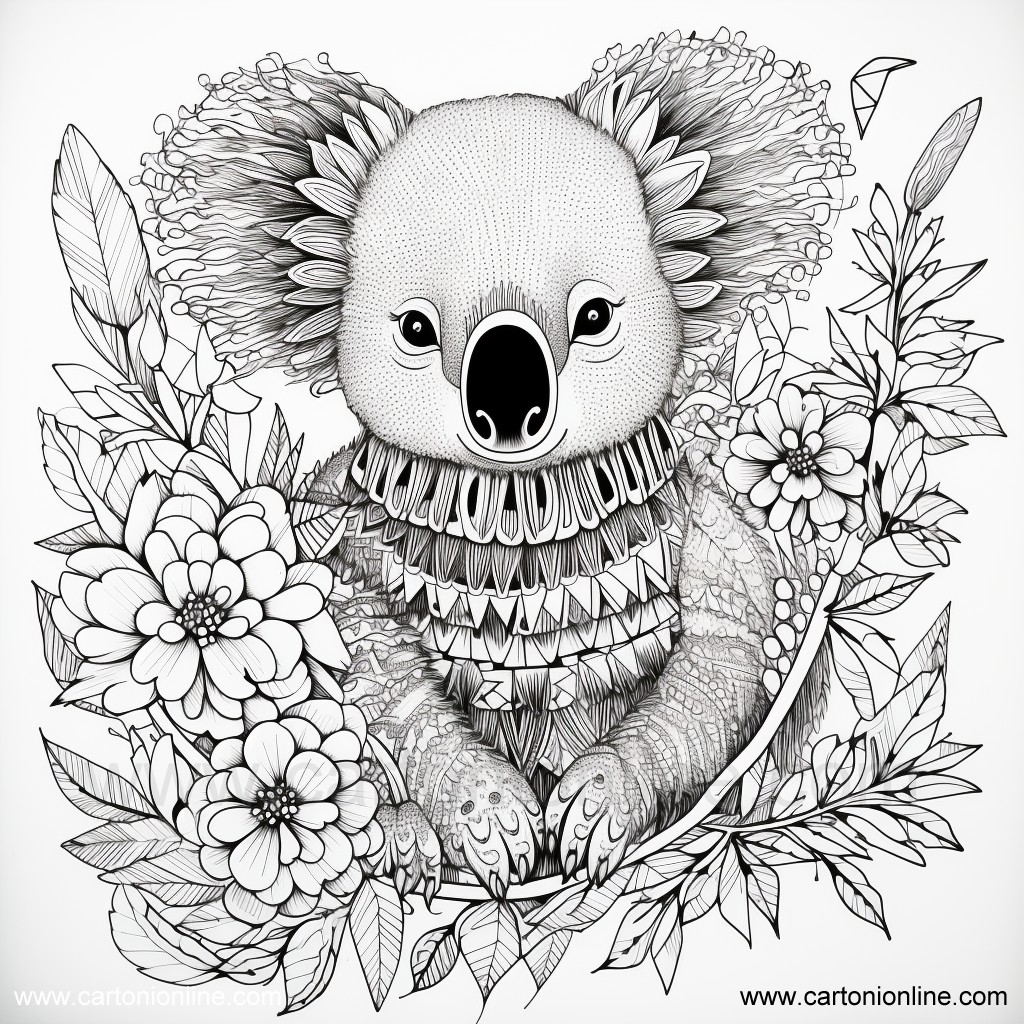 Disegno 14 di Koala da stampare e colorare