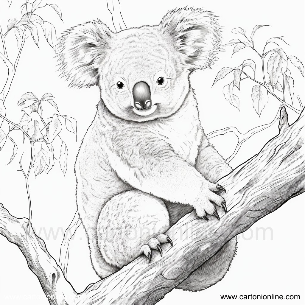 Coloriage 15 de Koala à imprimer et colorier
