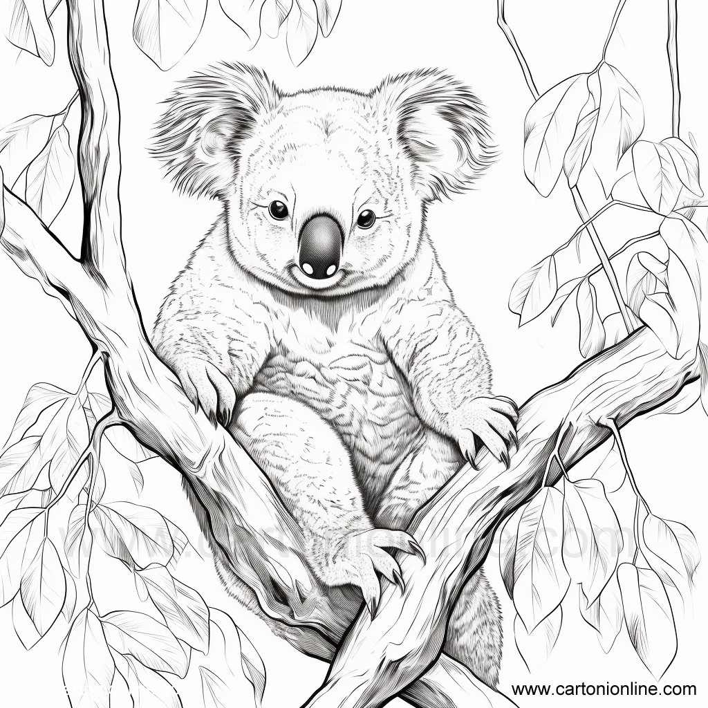 Dibujo 16 de Koala para imprimir y colorear