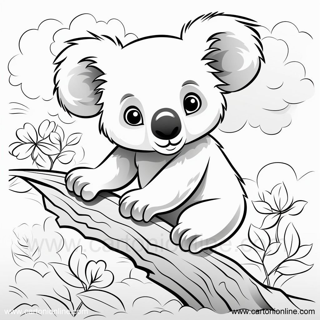 Dibujo 17 de Koala para imprimir y colorear
