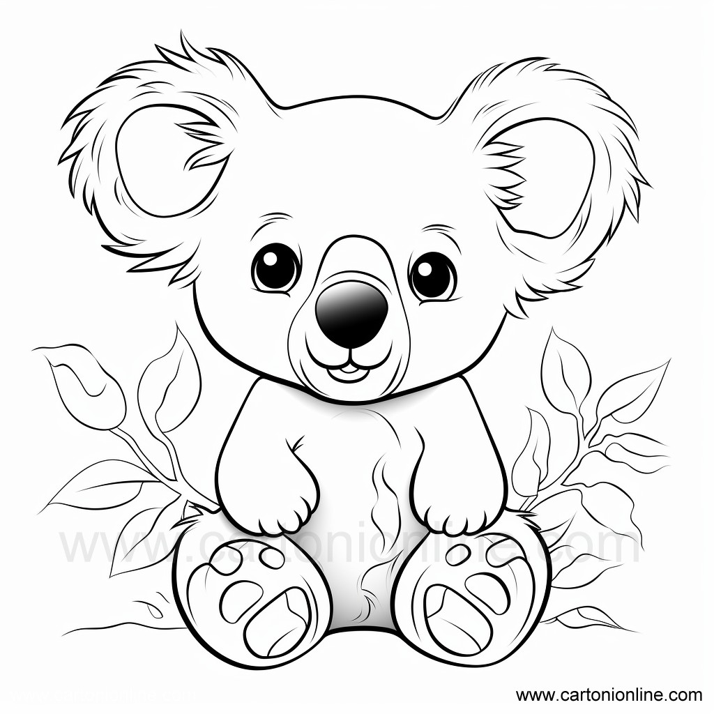 Dibujo 23 de Koala para imprimir y colorear