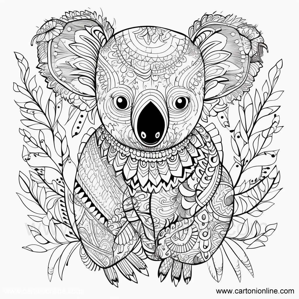 Disegno 24 di Koala da stampare e colorare