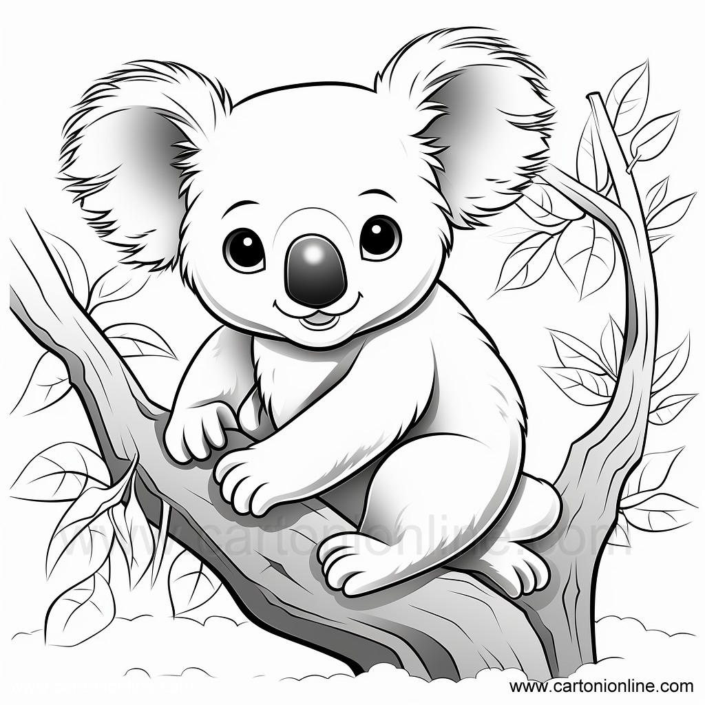 Dibujo 27 de Koala para imprimir y colorear