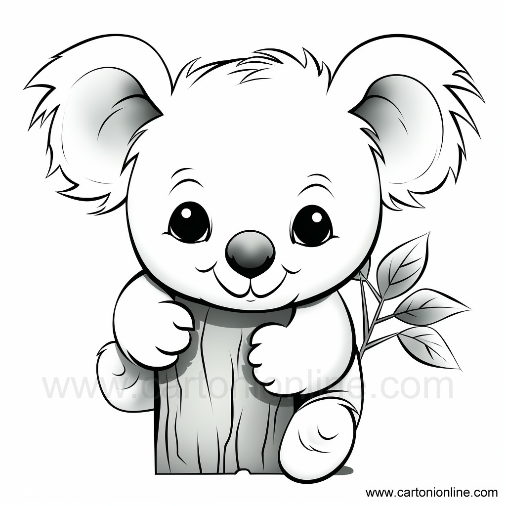 Dibujo 29 de Koala para imprimir y colorear