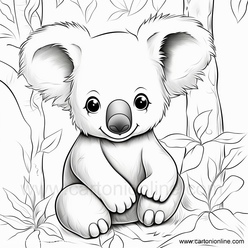 Disegno 33 di Koala da stampare e colorare