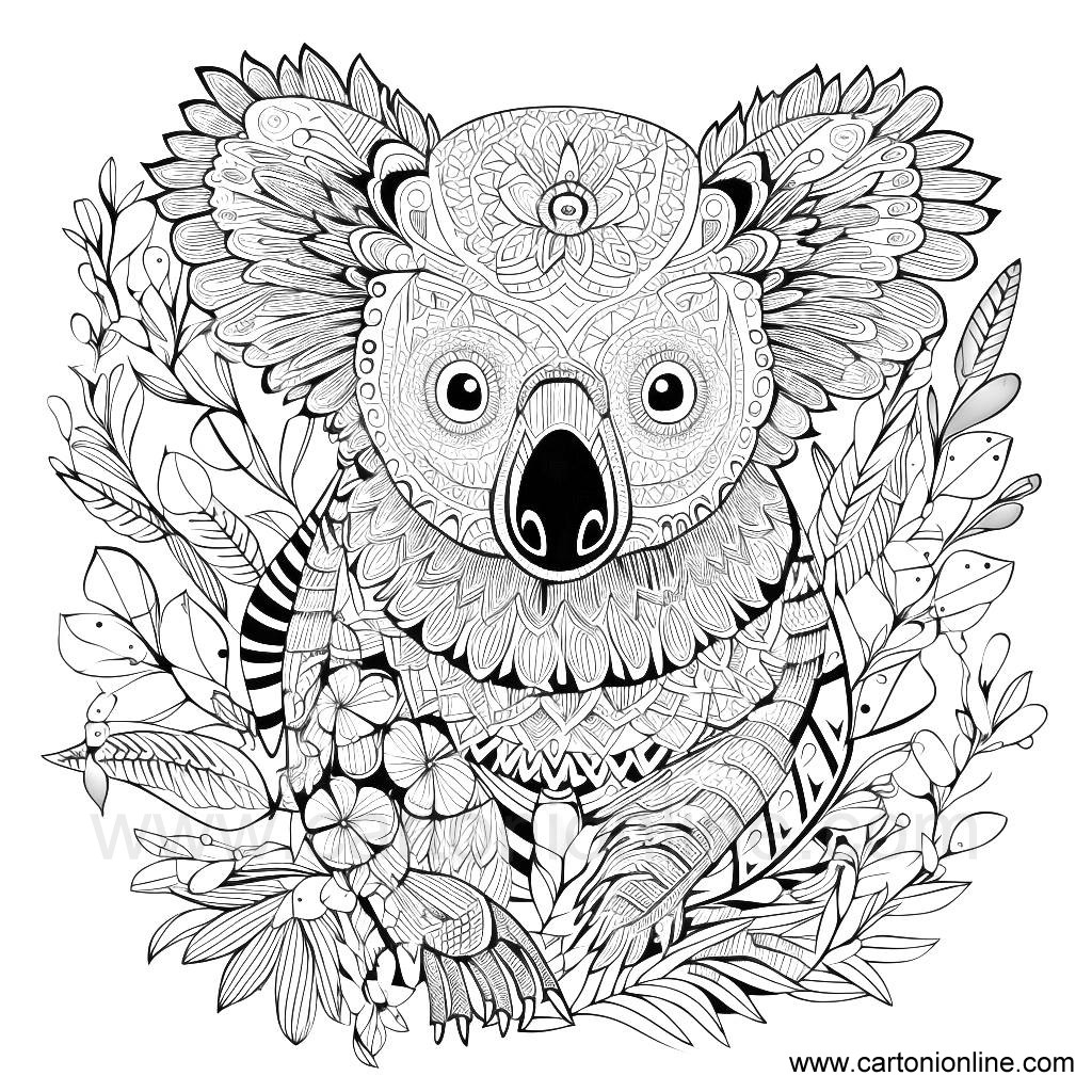 Dibujo 34 de Koala para imprimir y colorear