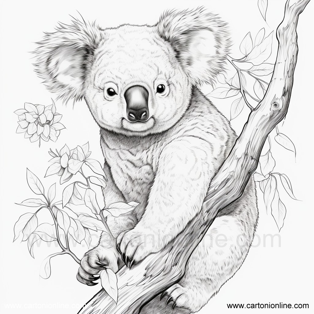 Coloriage 35 de Koala à imprimer et colorier