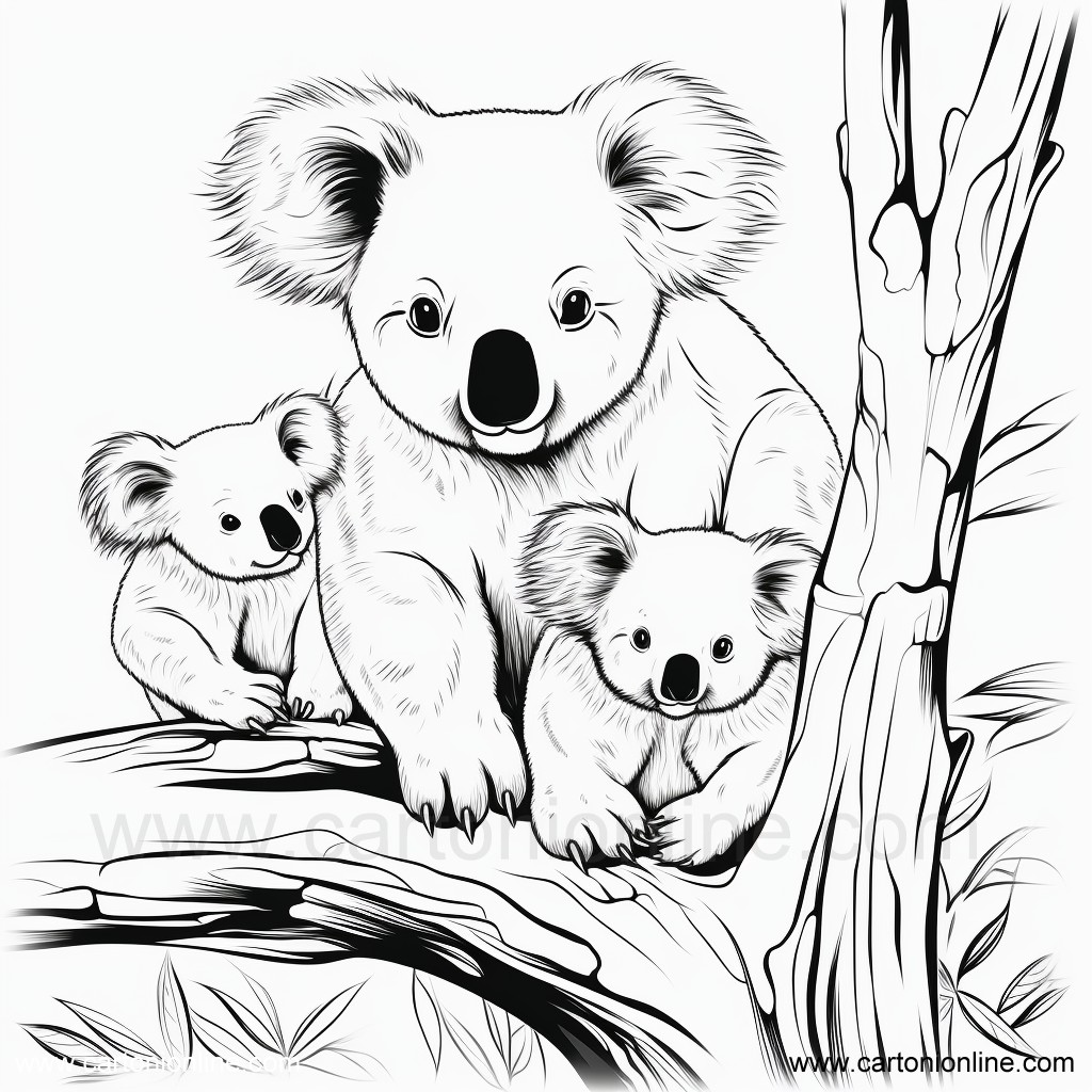 Disegno 36 di Koala da stampare e colorare