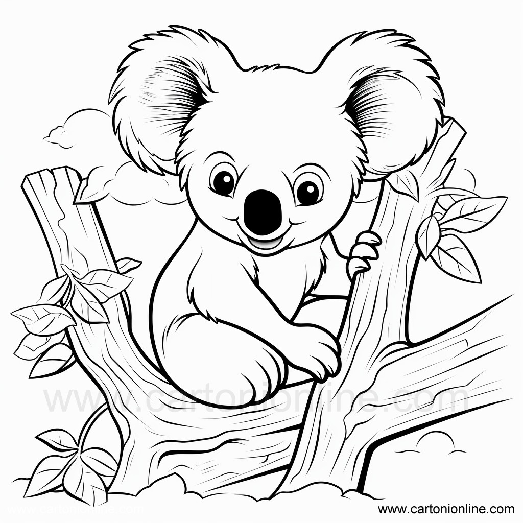 Dibujo 37 de Koala para imprimir y colorear