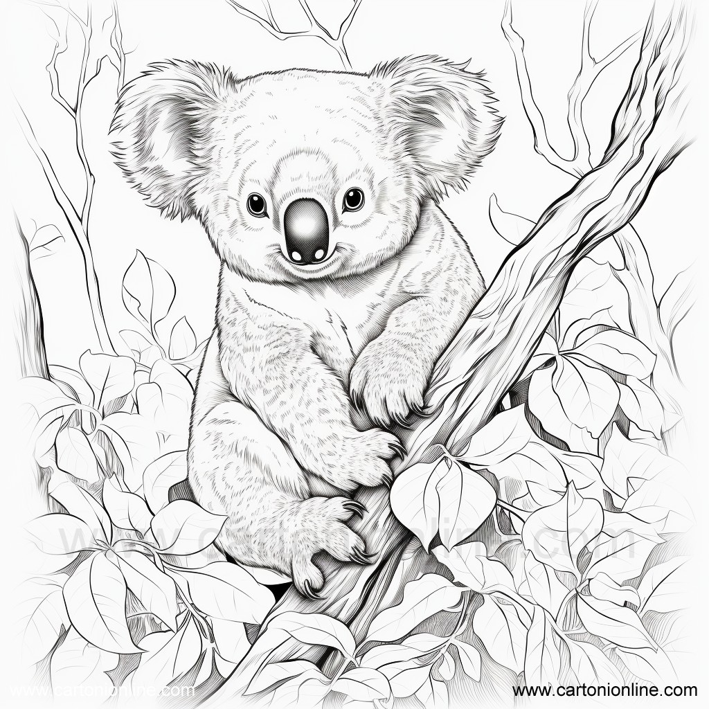 Coloriage 45 de Koala à imprimer et colorier