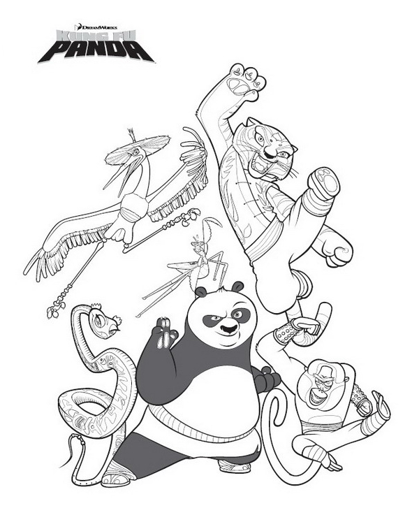 Dessin 10 de Kung Fu Panda à imprimer et colorier