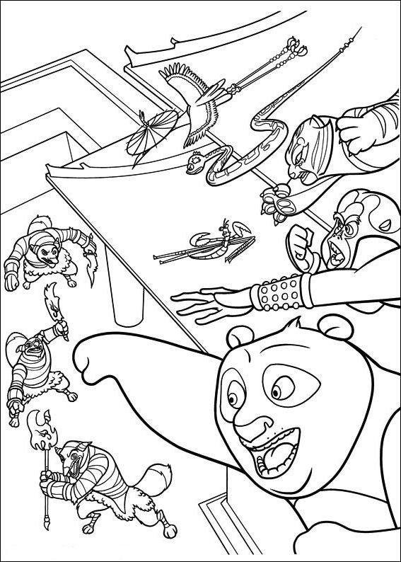 Dessin 18 de Kung Fu Panda à imprimer et colorier
