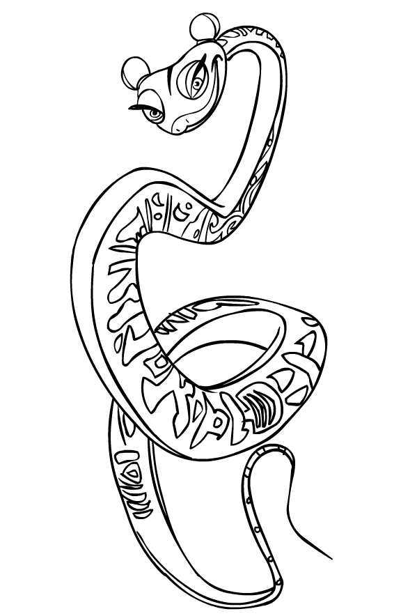 رسم سيد الافعى للكونغ فو باندا للطباعة واللون