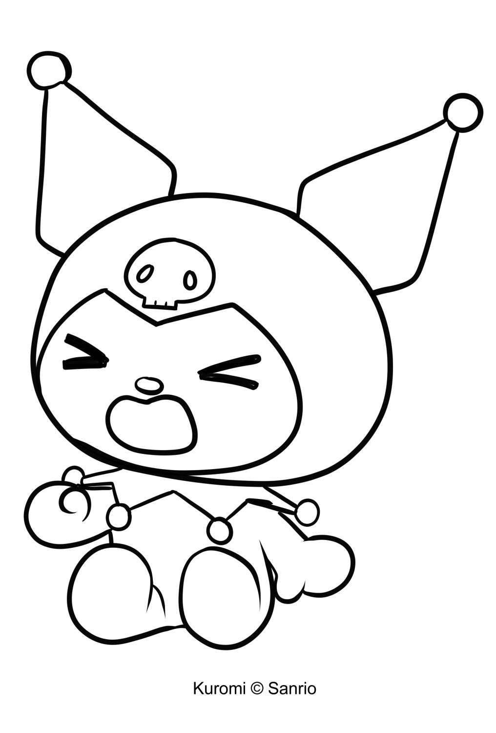 Debuxo de Kuromi 02 de My Melody para imprimir e colorear