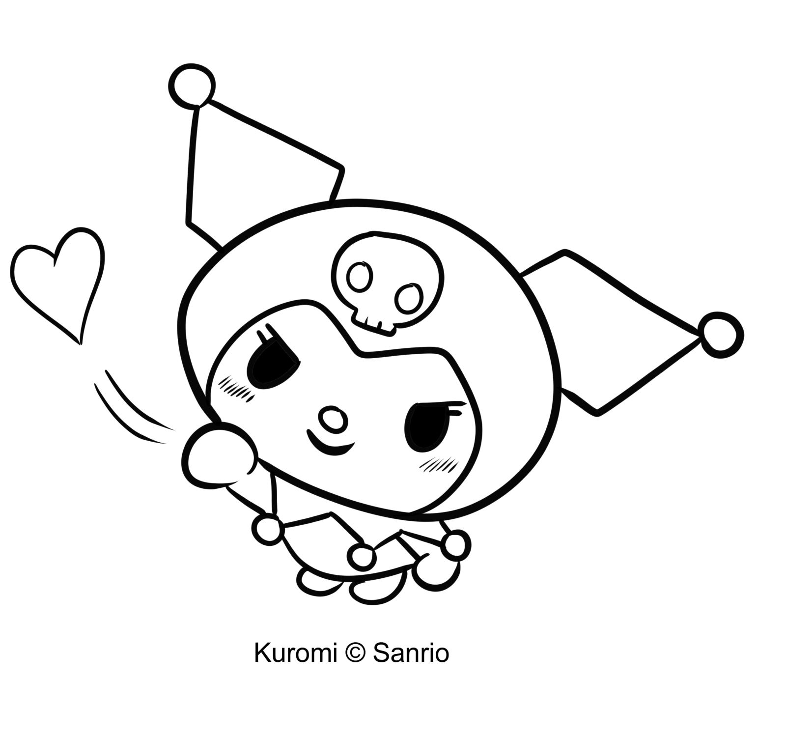Páxina para colorear Kuromi 08 de My Melody para imprimir e colorear
