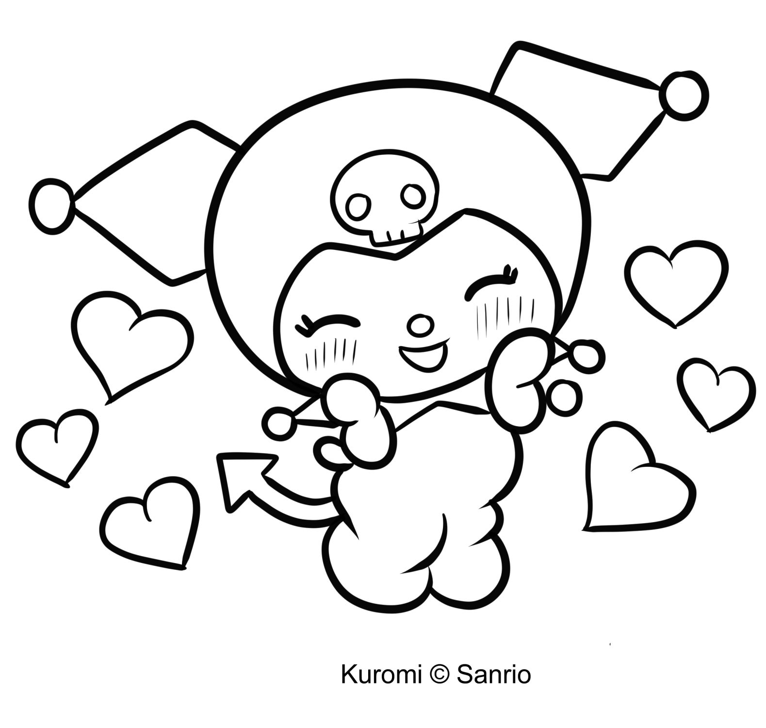 Coloriage de Kuromi 09 de My Melody à imprimer et colorier