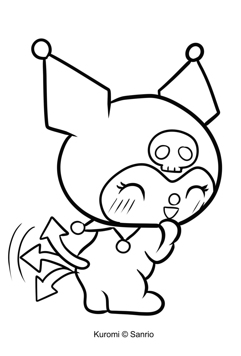 Debuxo de Kuromi 17 de My Melody para imprimir e colorear