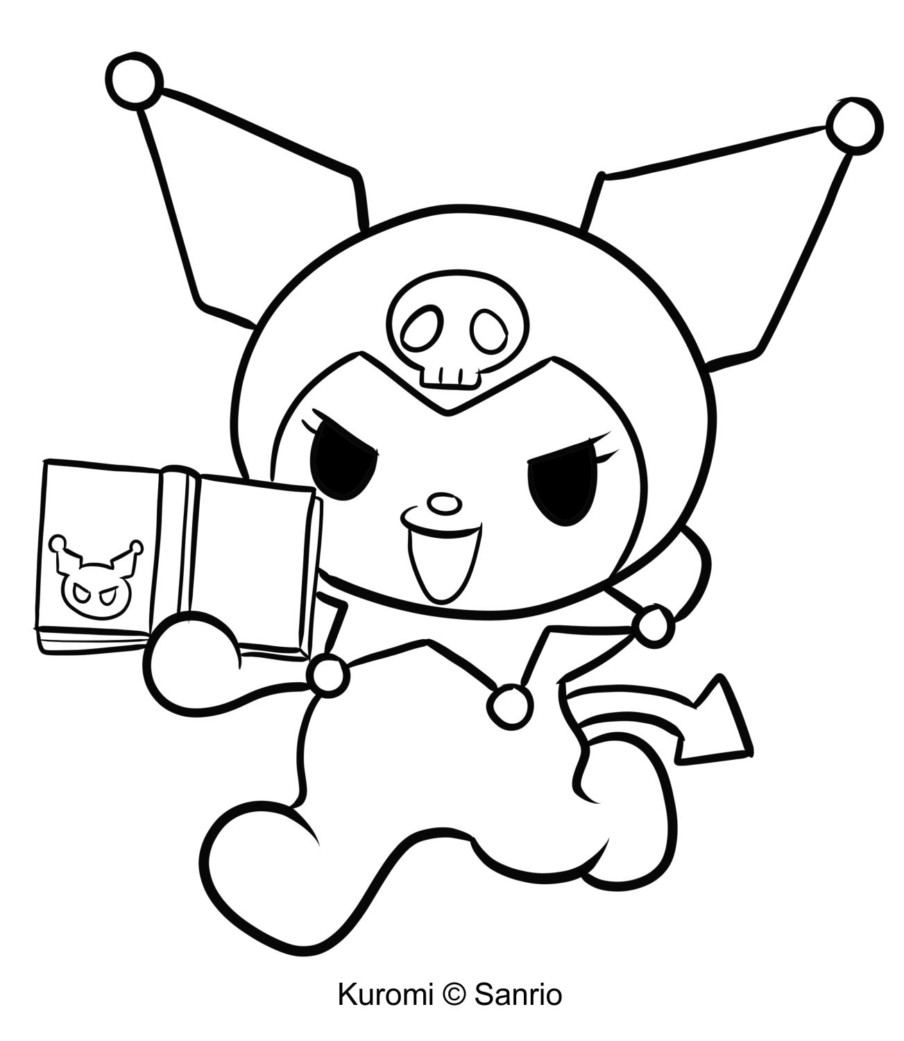 Páxina para colorear Kuromi 20 de My Melody para imprimir e colorear