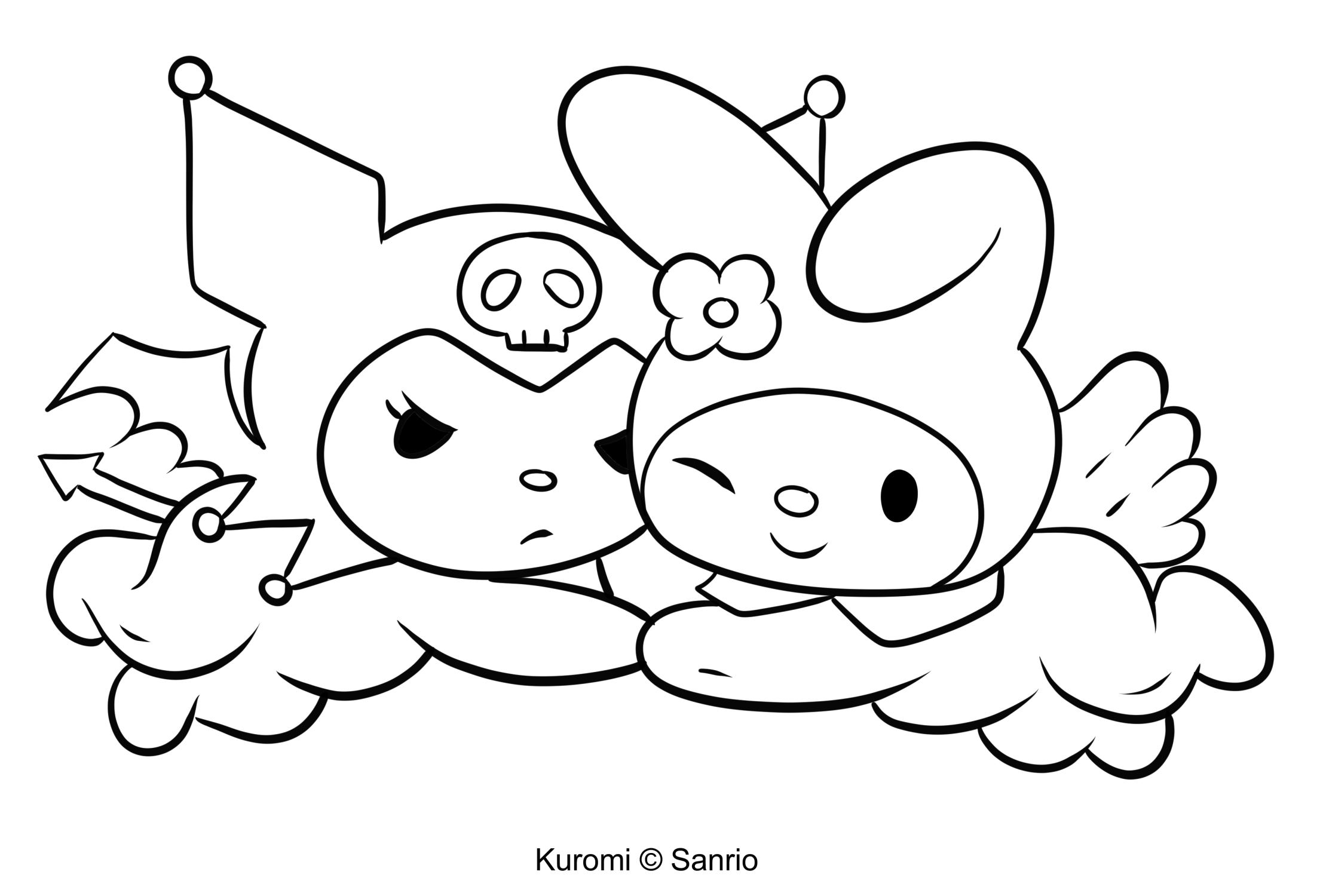 Dibujo de Kuromi 26 de My Melody para imprimir y colorear