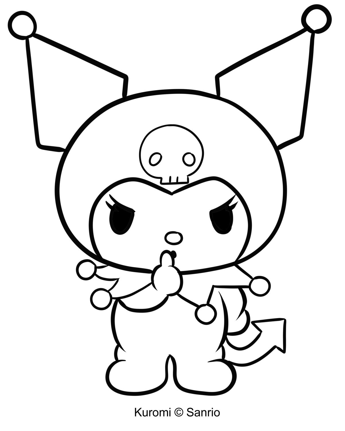 Debuxo de Kuromi 29 de My Melody para imprimir e colorear