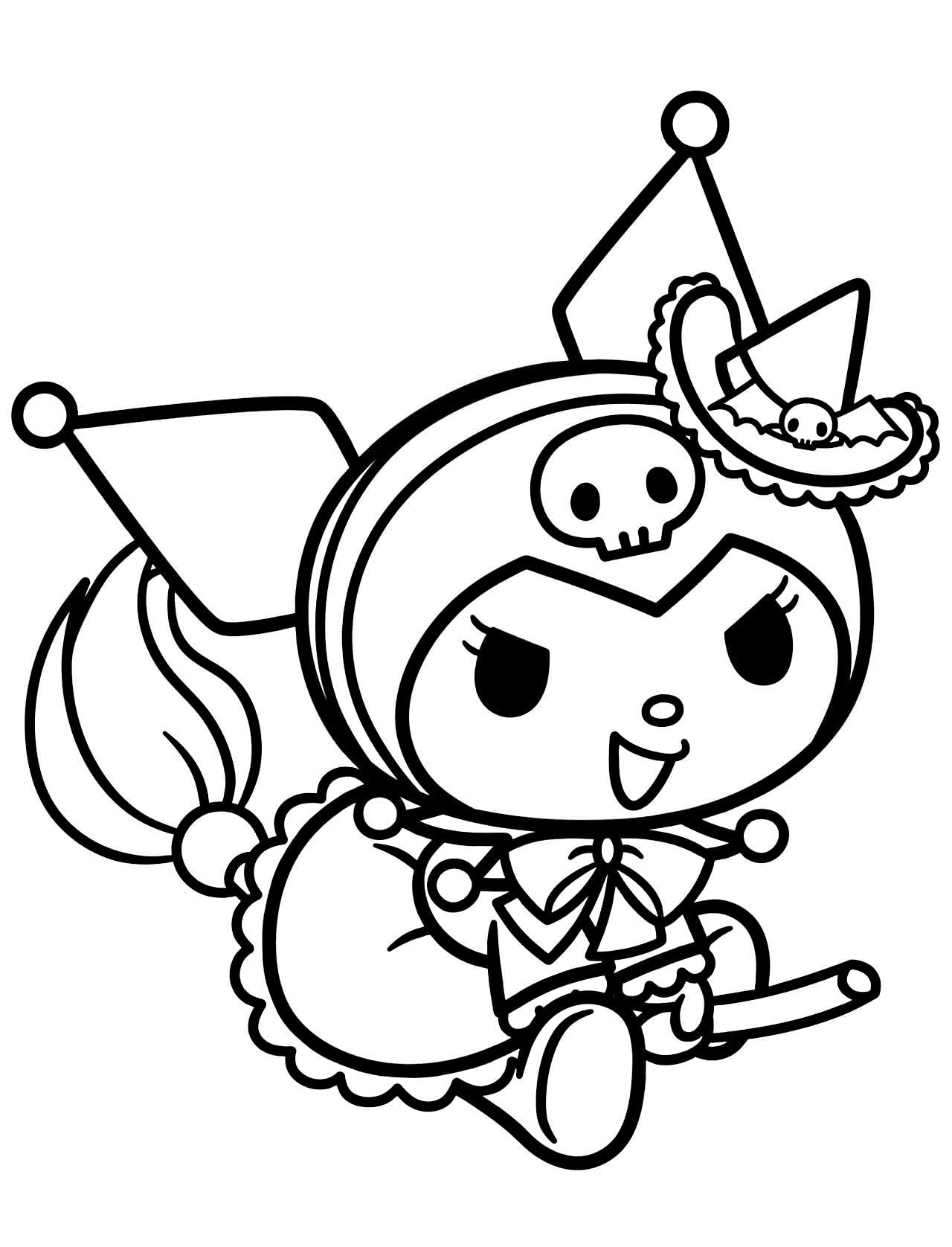 Páxina para colorear Kuromi 30 de My Melody para imprimir e colorear