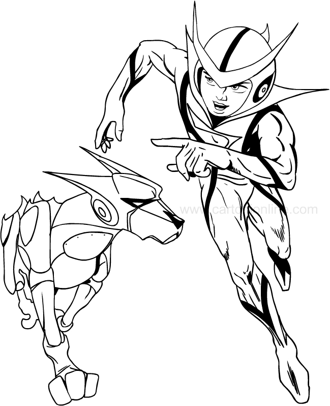 Kyashan the android boy coloring page to print and color