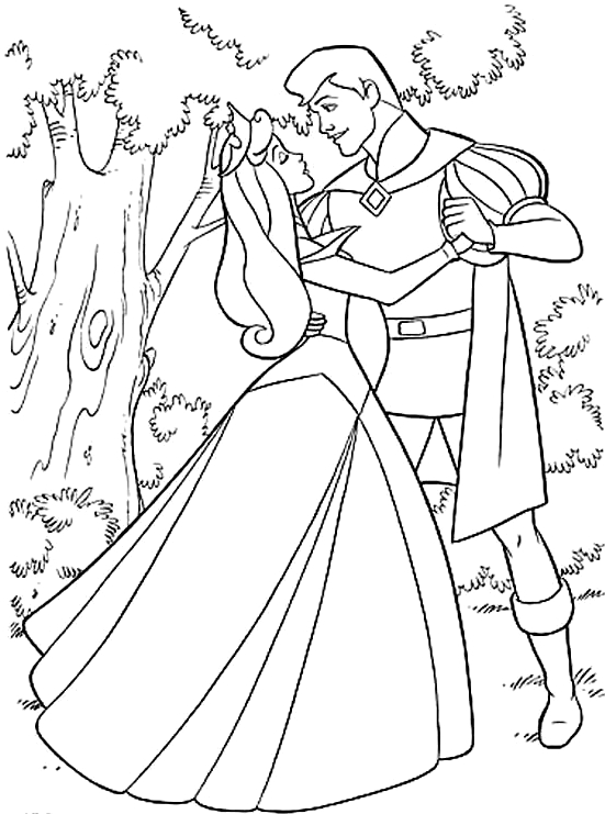 Drawing 3 from Sleeping Beauty coloring page to print and coloring