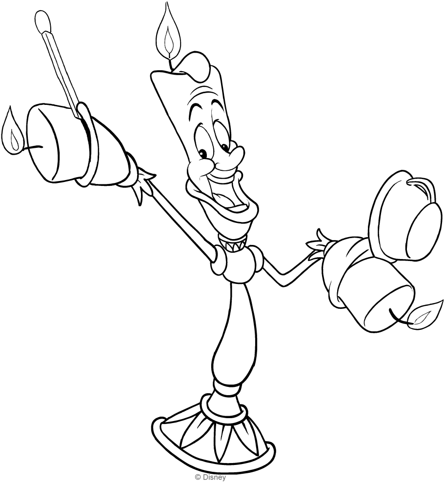 Lumiere (Beauty and the Beast) coloring page to print and color
