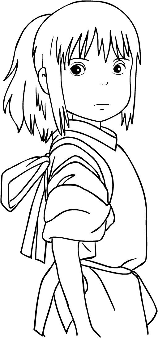 Chihiro from Spirited Away coloring page to print and coloring