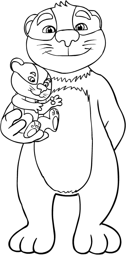 Dibujo de Badger and Berry de Las The Fox-Badger Family para imprimir y colorear